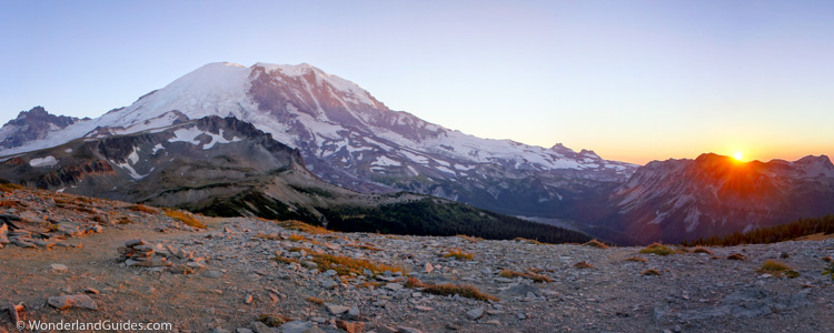 Mount Rainier from near SkyScraper Peak on the Wonderland Trail