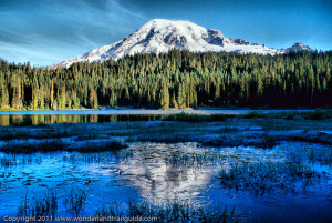 Mount Rainier from Reflection Lake on the Wonderland Trail