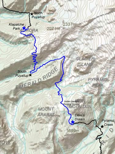 Devils Dream to Klapatche Park - Wonderland Trail Map