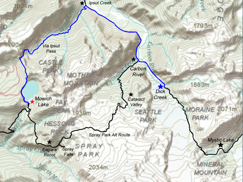 Ipsut Pass Map - Wonderland Trail Book